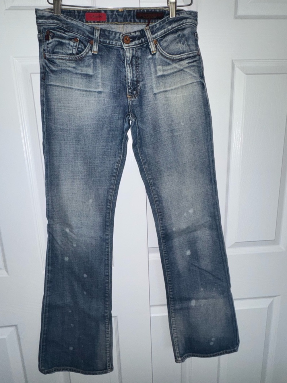 AG Adriano Goldschmied ‘Angelina’ Jeans Made in USA Sz 27 Embroidered Pocket